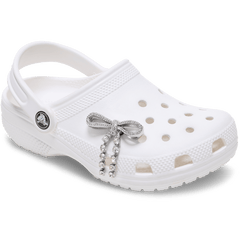 Crocs|Silver Gem Bow Jibbitz™ charms