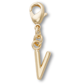 Crocs|Gold Letter V Charm Jibbitz™ charms