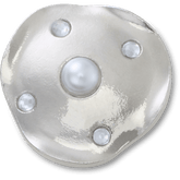 Crocs|Silver and Pearl Disc Jibbitz™ charms