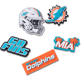 Crocs|NFL Miami Dolphins 5 Pack Jibbitz Shoe Charm