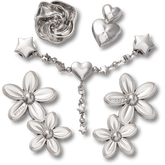 Crocs|Silver Meta Floral 5 Pack Jibbitz™ charms