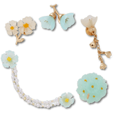 Crocs|Blue Dainty Floral 5 Pack Jibbitz™ charms
