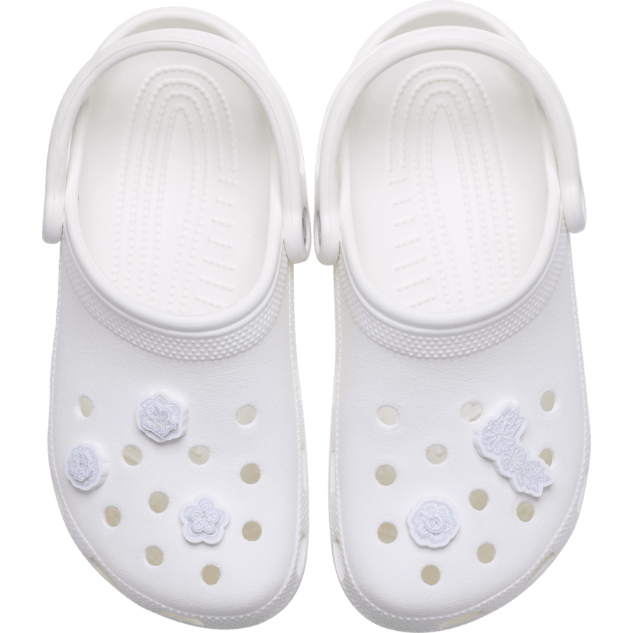 Crocs|White Elegant Floral 5 Pack Jibbitz™ charms