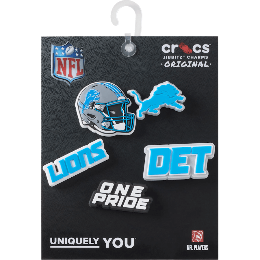 Crocs|NFL Detroit Lions 5 Pack Jibbitz Shoe Charm