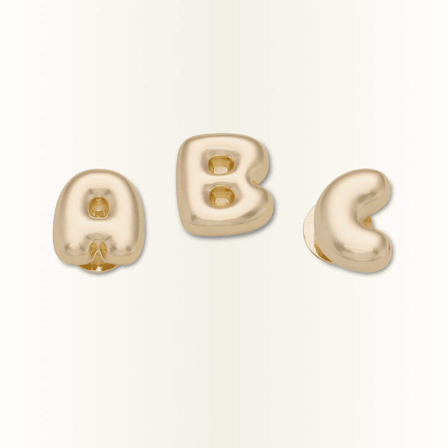 Crocs|Gold Bubble Letter A-Z Jibbitz™ charms