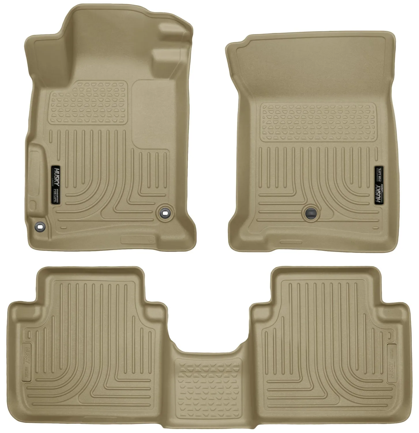 2013-2016 Honda Accord Sedan Front & 2nd Seat Floor Liners - Tan