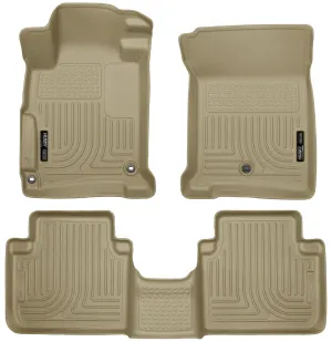 2013-2016 Honda Accord Sedan Front & 2nd Seat Floor Liners - Tan