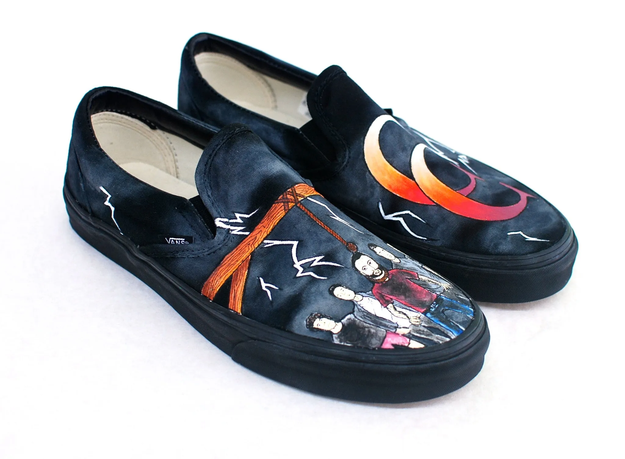 A Day To Remember - Hand Painted Common Courtesy Vans Slip Ons