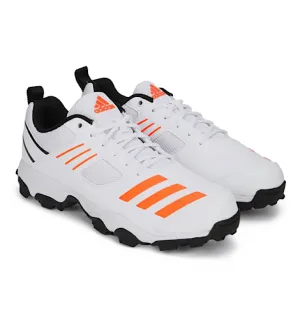 Adidas Crihase White/Orange Cricket Shoes