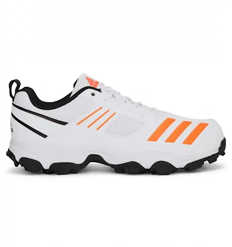 Adidas Crihase White/Orange Cricket Shoes