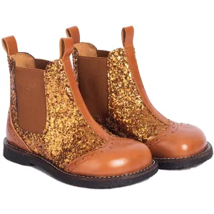 Angulus Bronze Glitter/CAndnac/CAndnac Chelsea Boot Med Funklende Bronze Glitter.