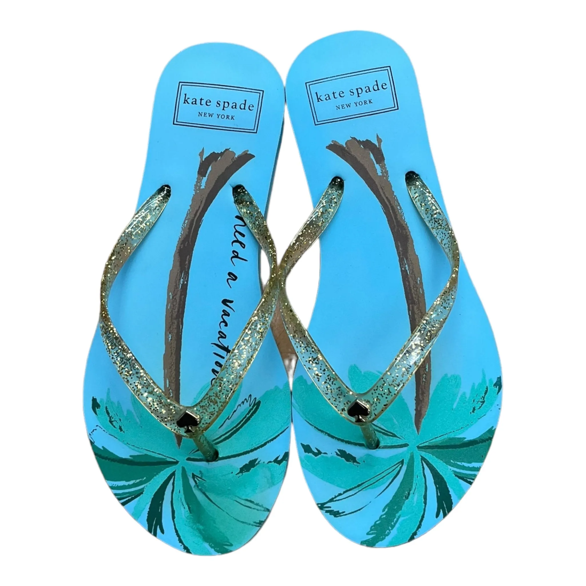 Aqua Sandals Flip Flops Kate Spade, Size 7