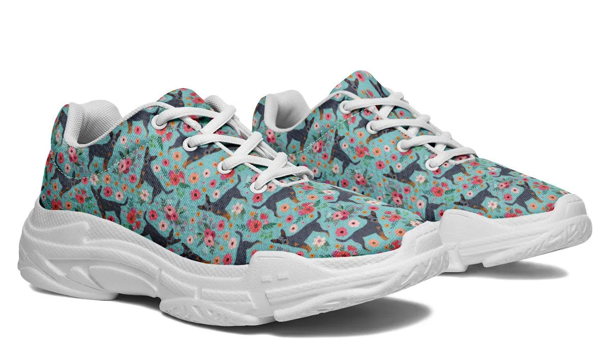 Australian Cattle Dog Flower Chunky Sneakers