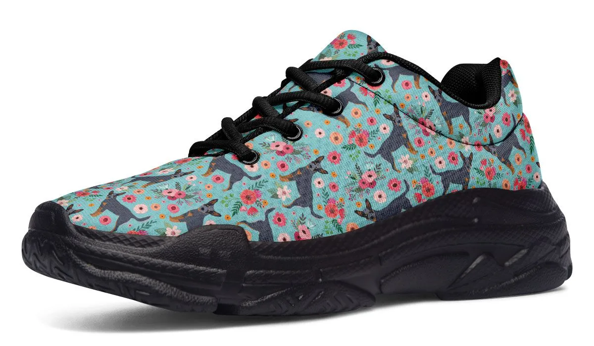 Australian Cattle Dog Flower Chunky Sneakers