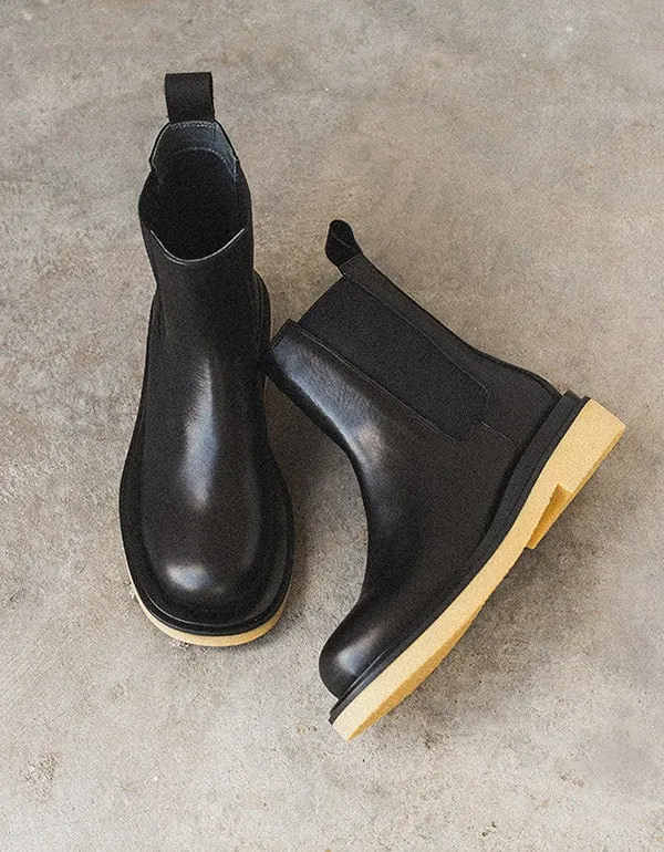 Autumn Winter British Style Chelsea Boots Black