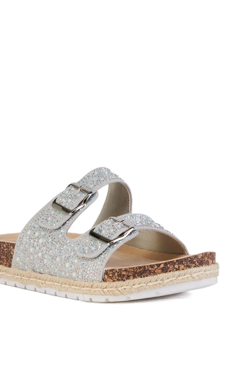 AZALEA WANG AQUILA SILVER EMBELLISHED SANDAL