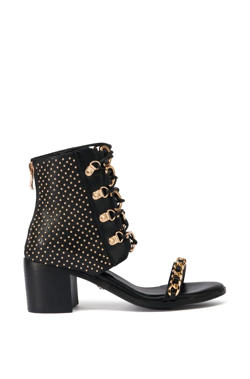 AZALEA WANG IZABELLA BLACK OPEN TOE SANDAL BOOTIE