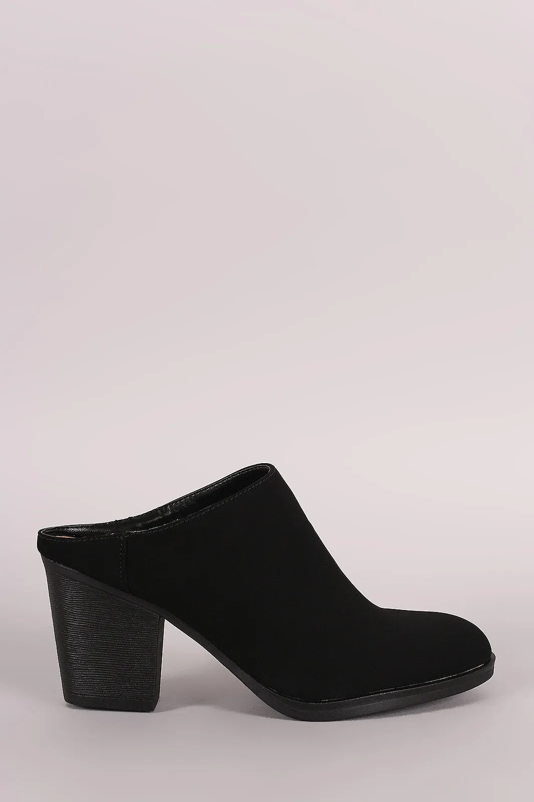 Bamboo Nubuck Chunky Mule Heel