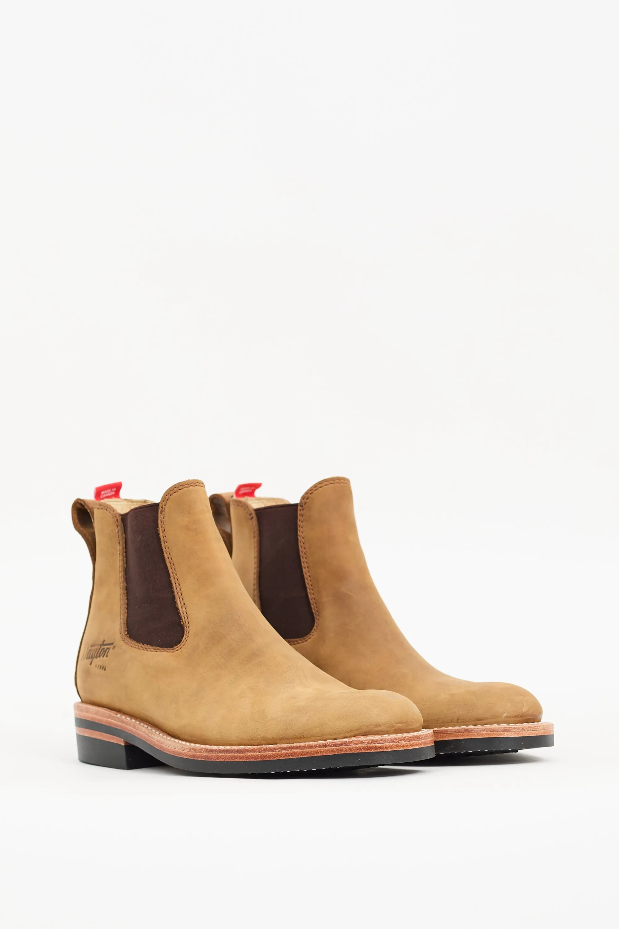 Beige Leather Wholecut Chelsea Boot