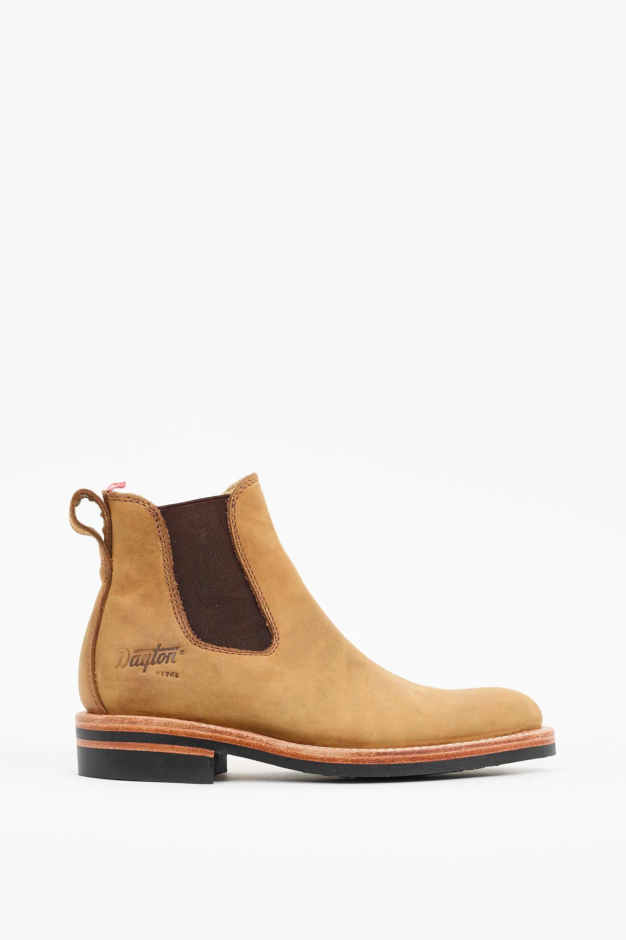 Beige Leather Wholecut Chelsea Boot