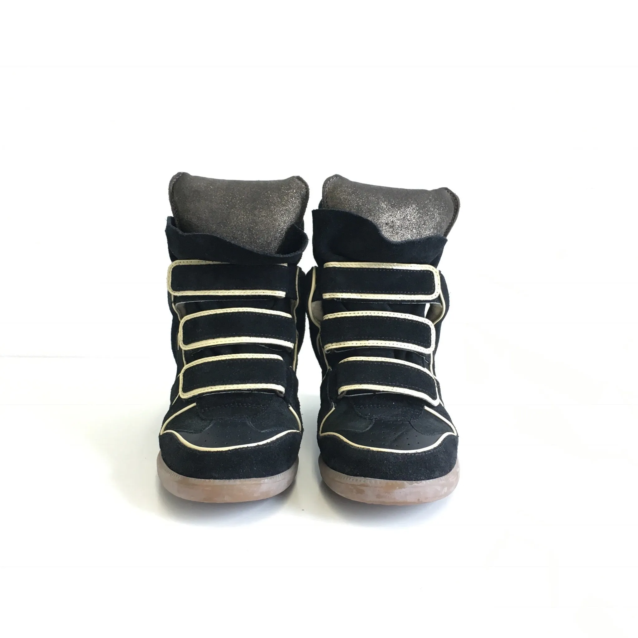 Bekett Wedge Sneakers Black and Off White Size 37