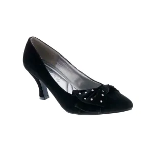 Bellini Charm Stud Women Pump Shoes In Black Velvet