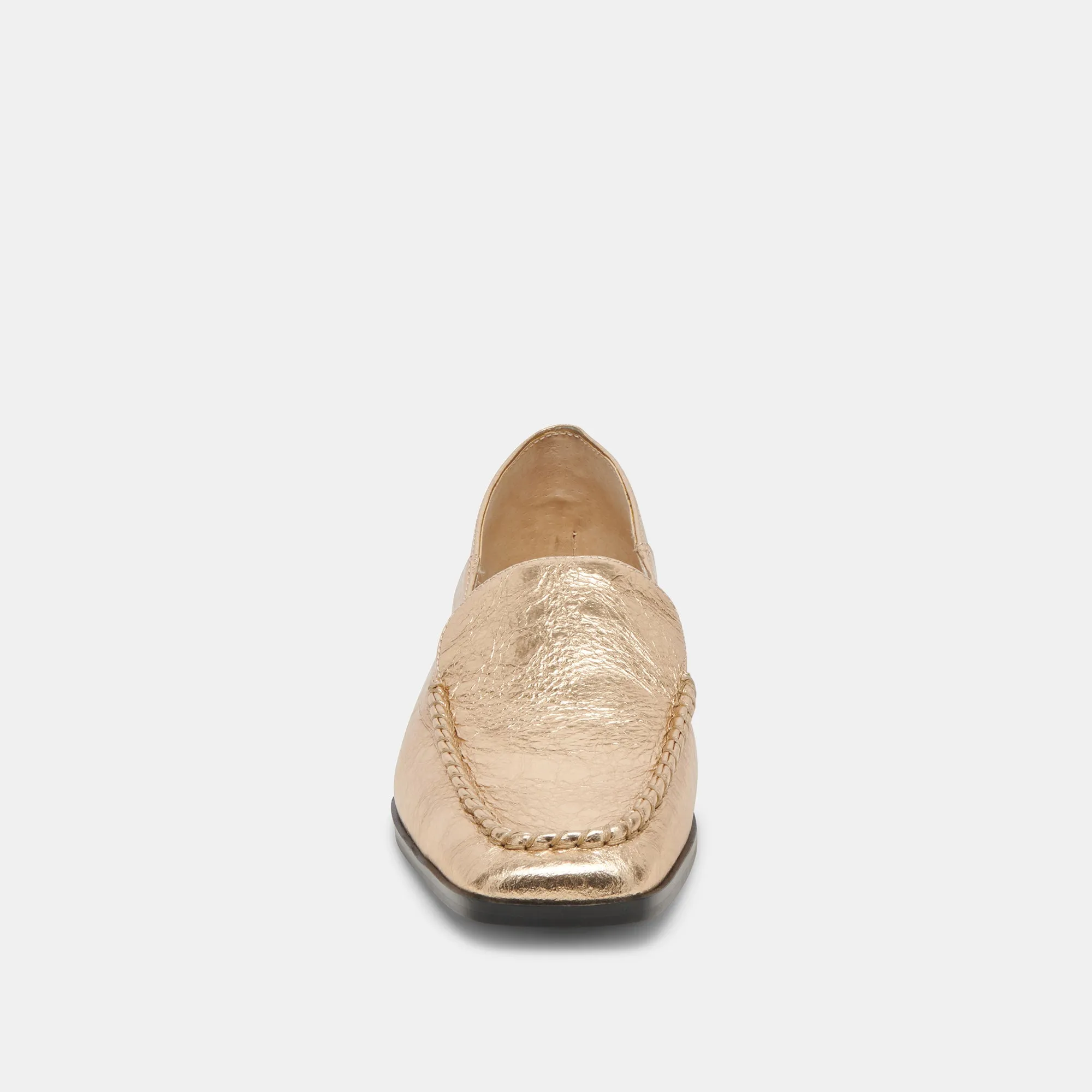 BENY FLATS GOLD DISTRESSED LEATHER