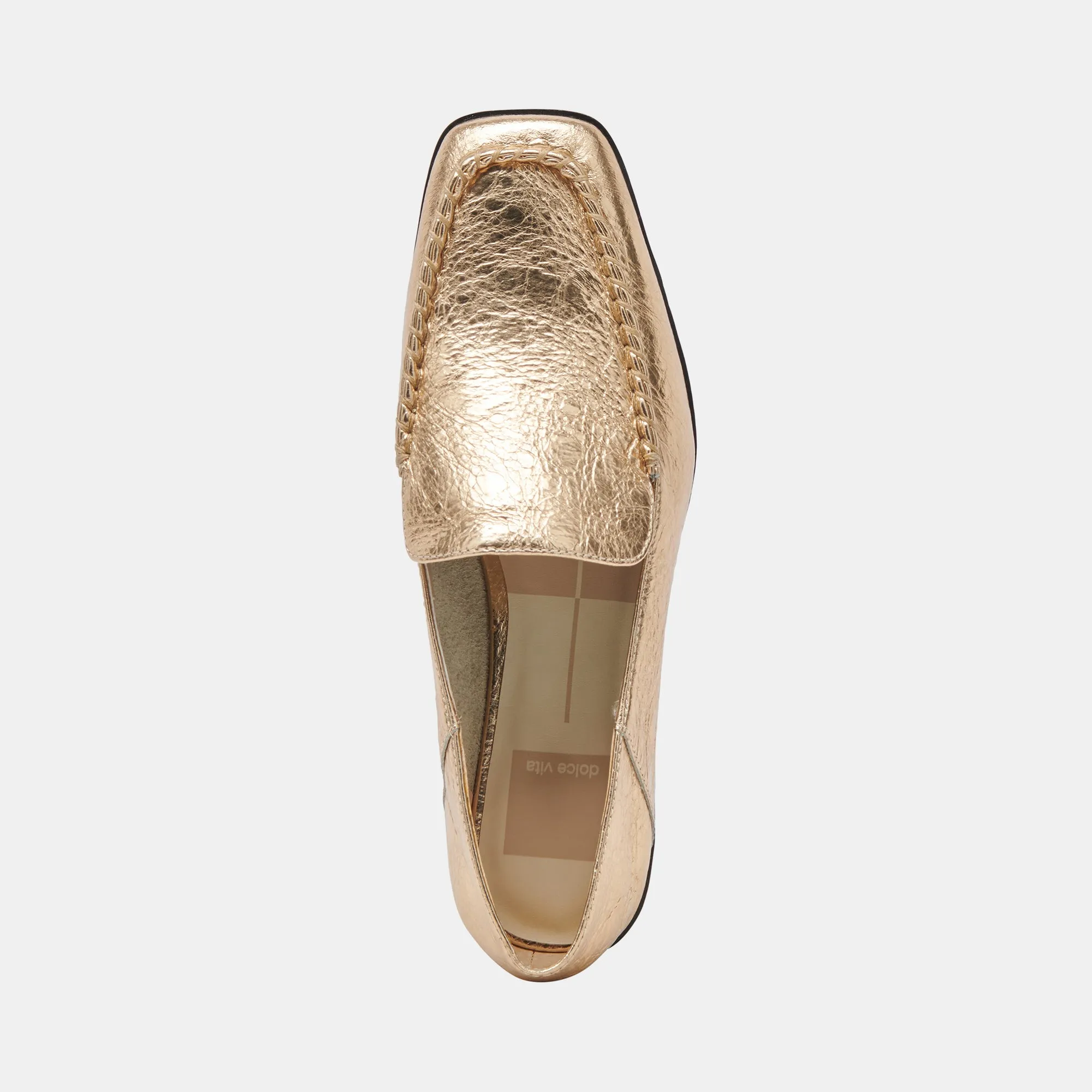 BENY FLATS GOLD DISTRESSED LEATHER