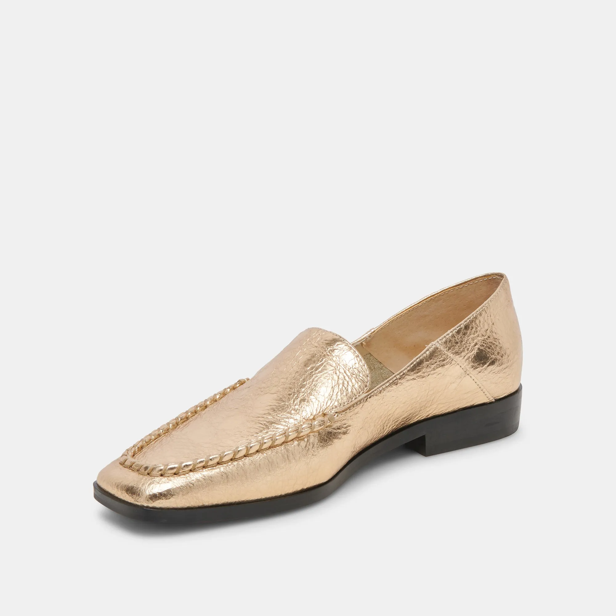 BENY FLATS GOLD DISTRESSED LEATHER