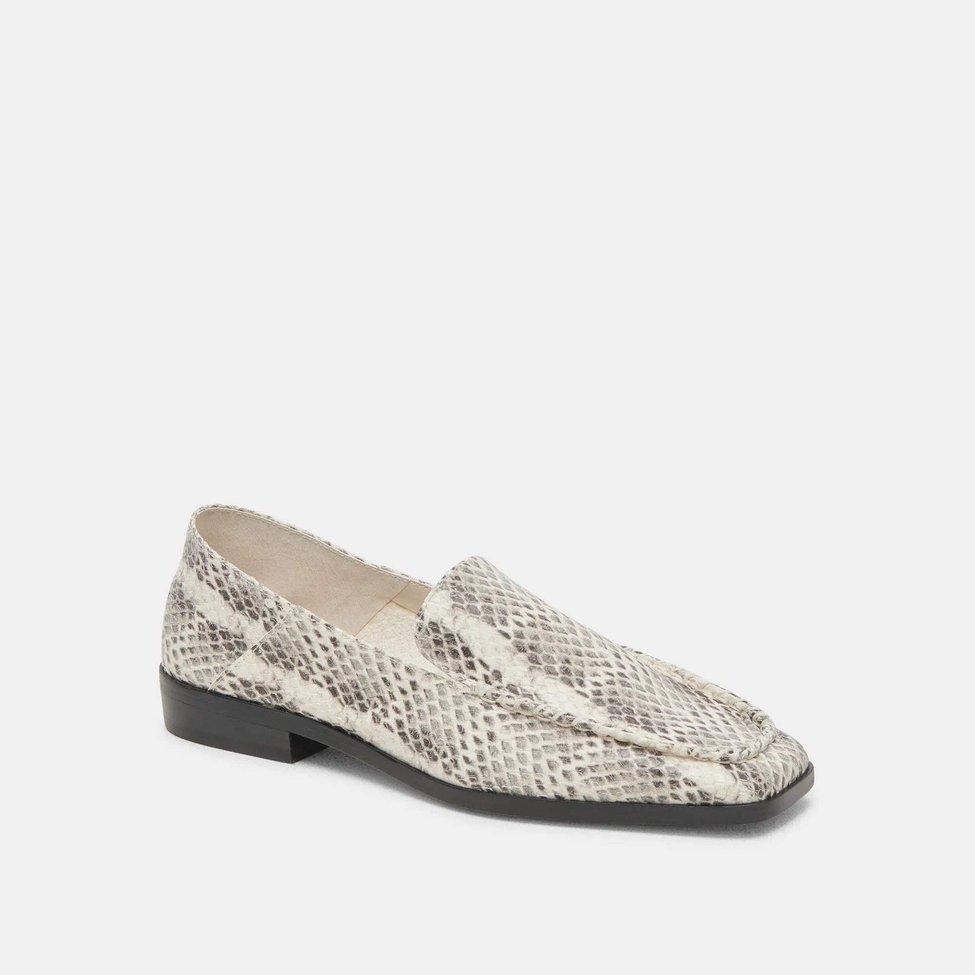 BENY FLATS GREY WHITE SNAKE EMBOSSED