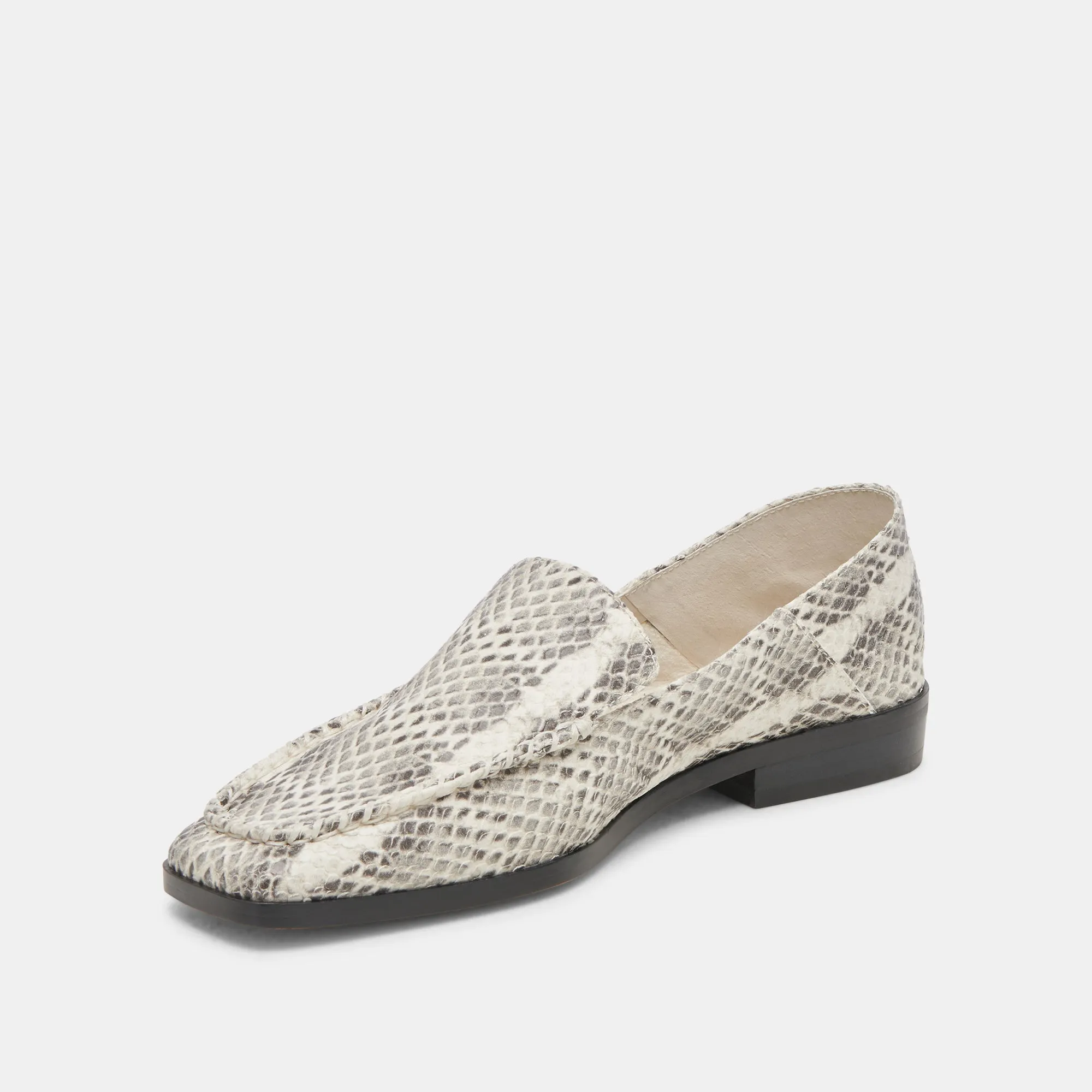 BENY FLATS GREY WHITE SNAKE EMBOSSED