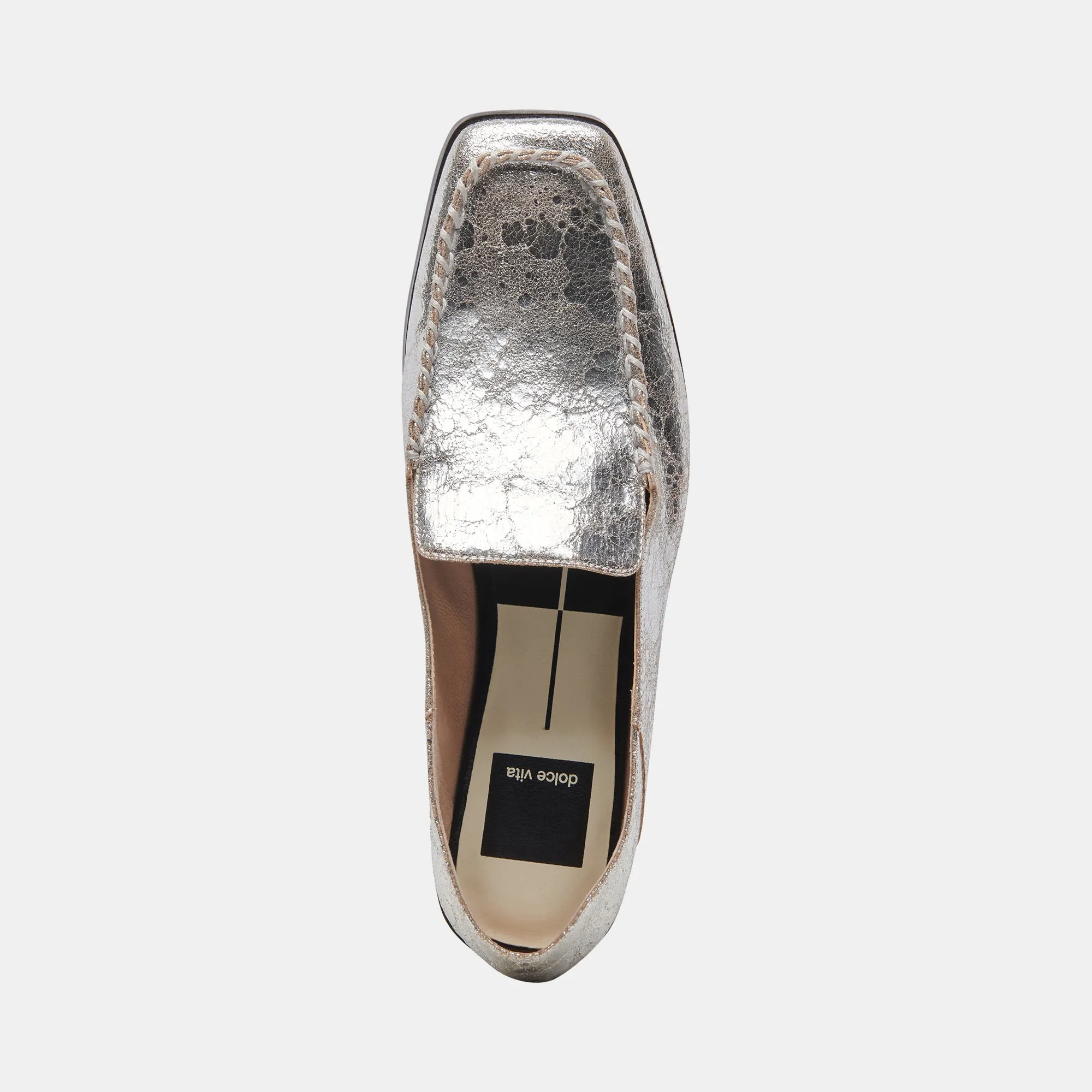 BENY FLATS SILVER DISTRESSED LEATHER