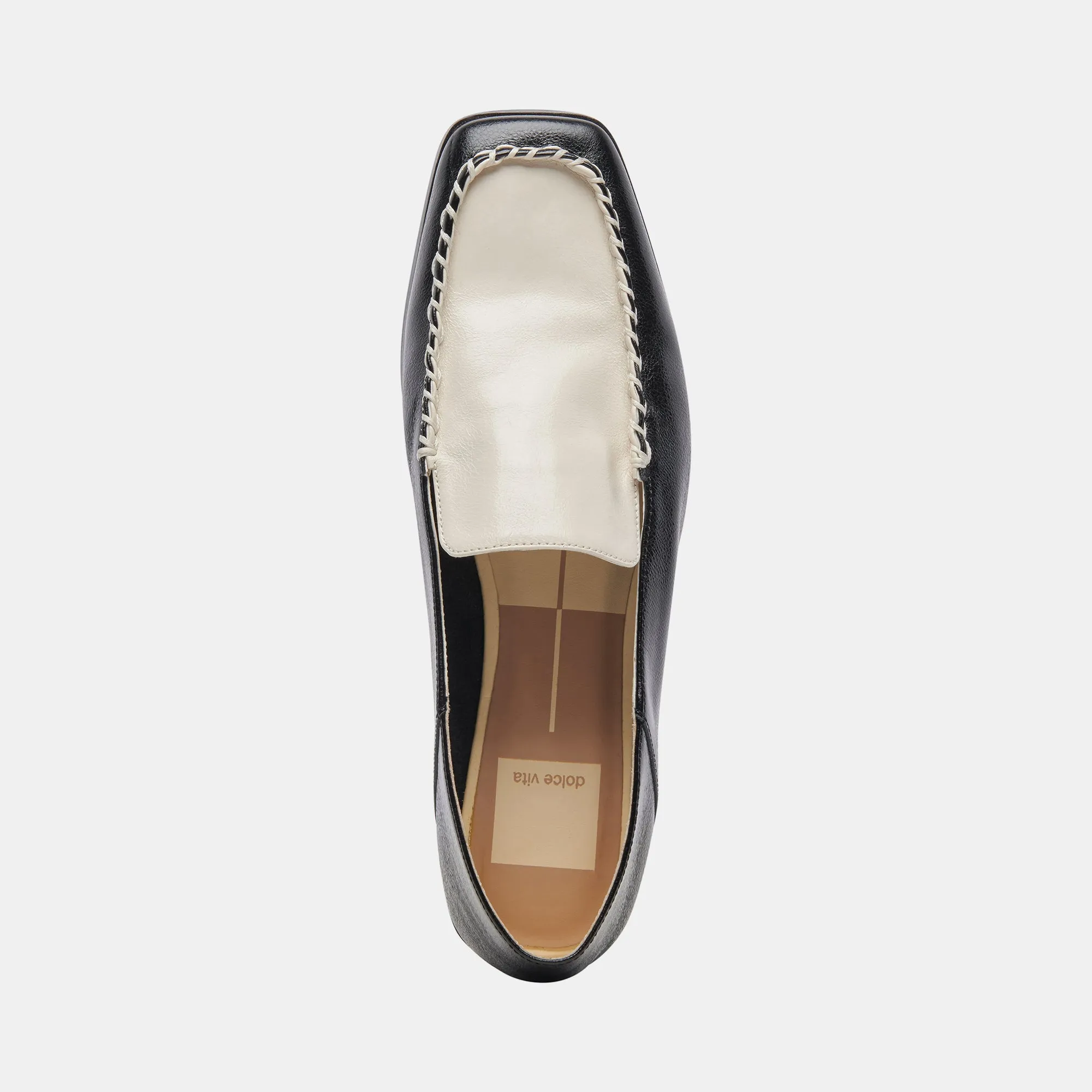 BENY FLATS WHITE BLACK CRINKLE PATENT