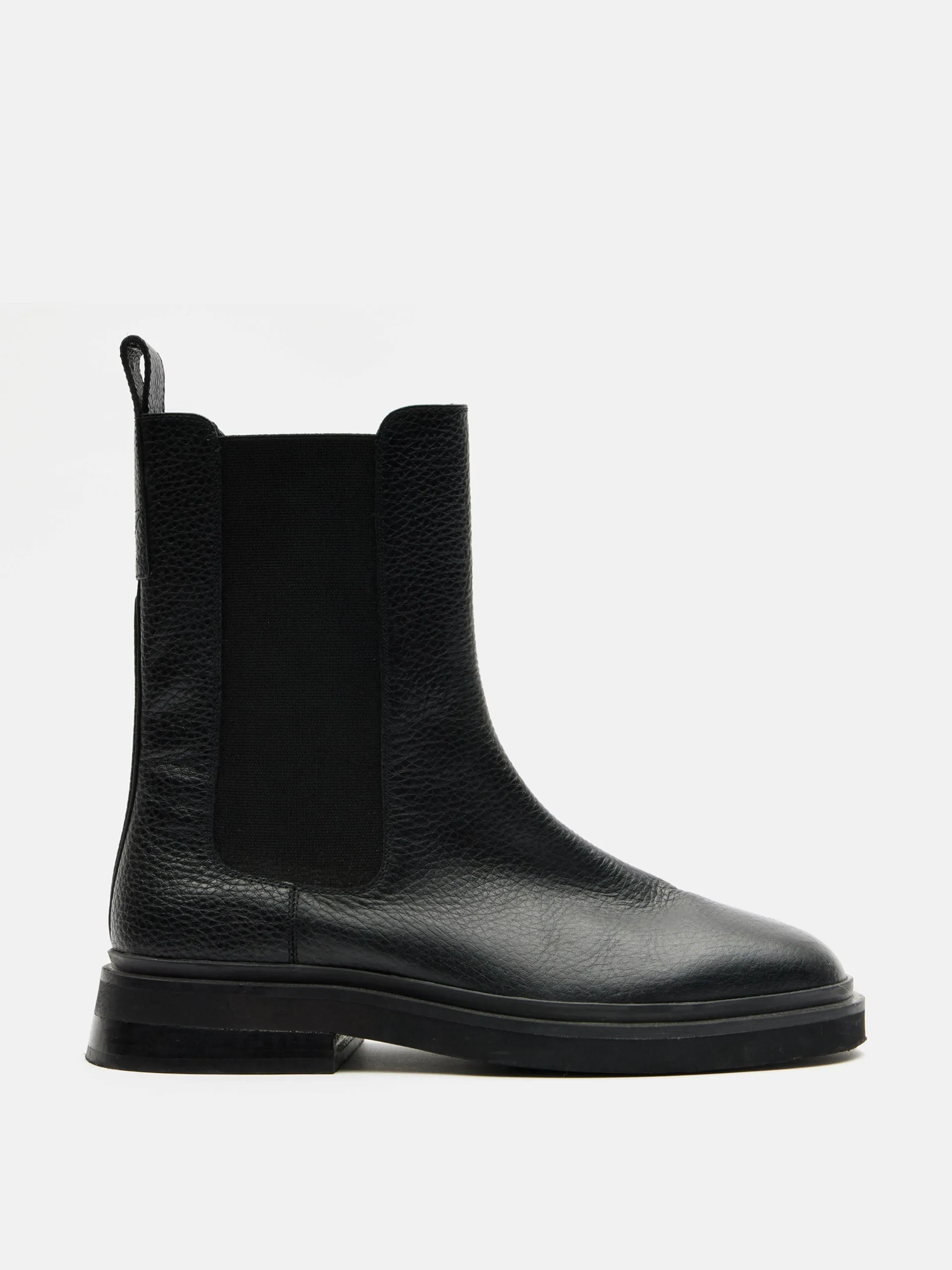 Black leather chelsea boot