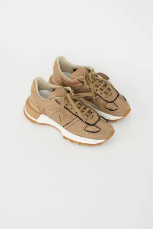 Brown Nylon & Leather 50 50 Sneaker