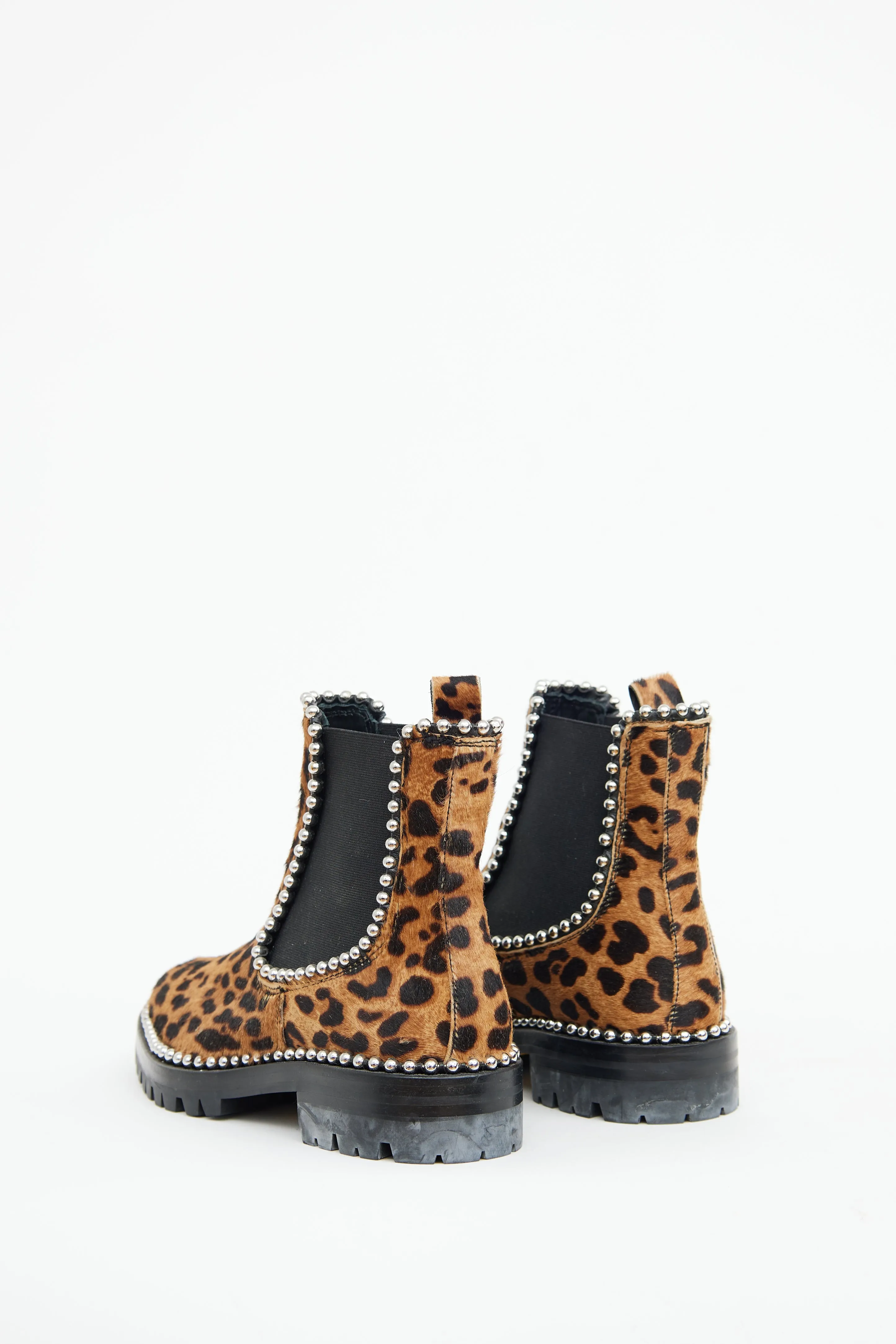 Brown Pattern Chelsea Studded Boot