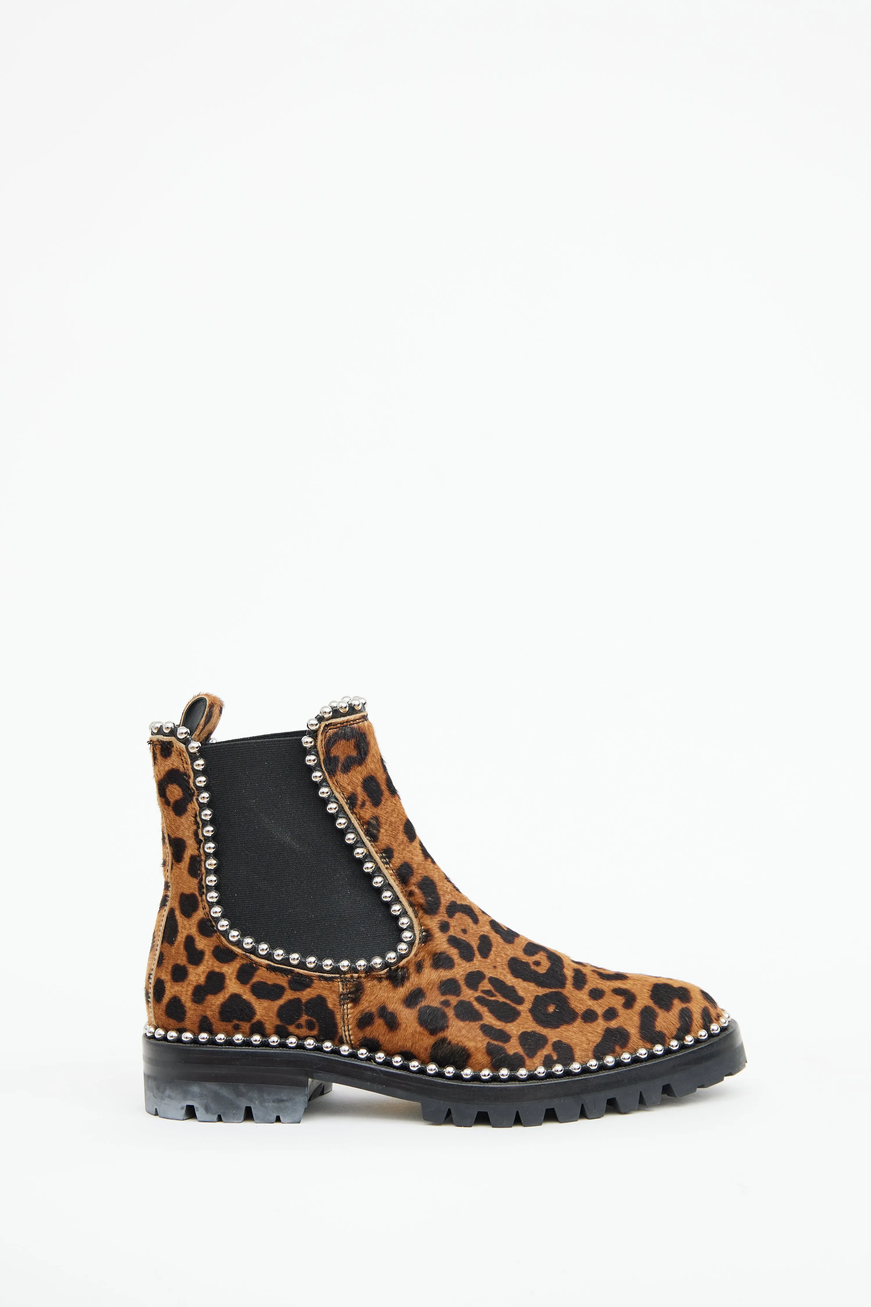 Brown Pattern Chelsea Studded Boot