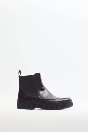 Burgundy Leather Chelsea Ankle Boot