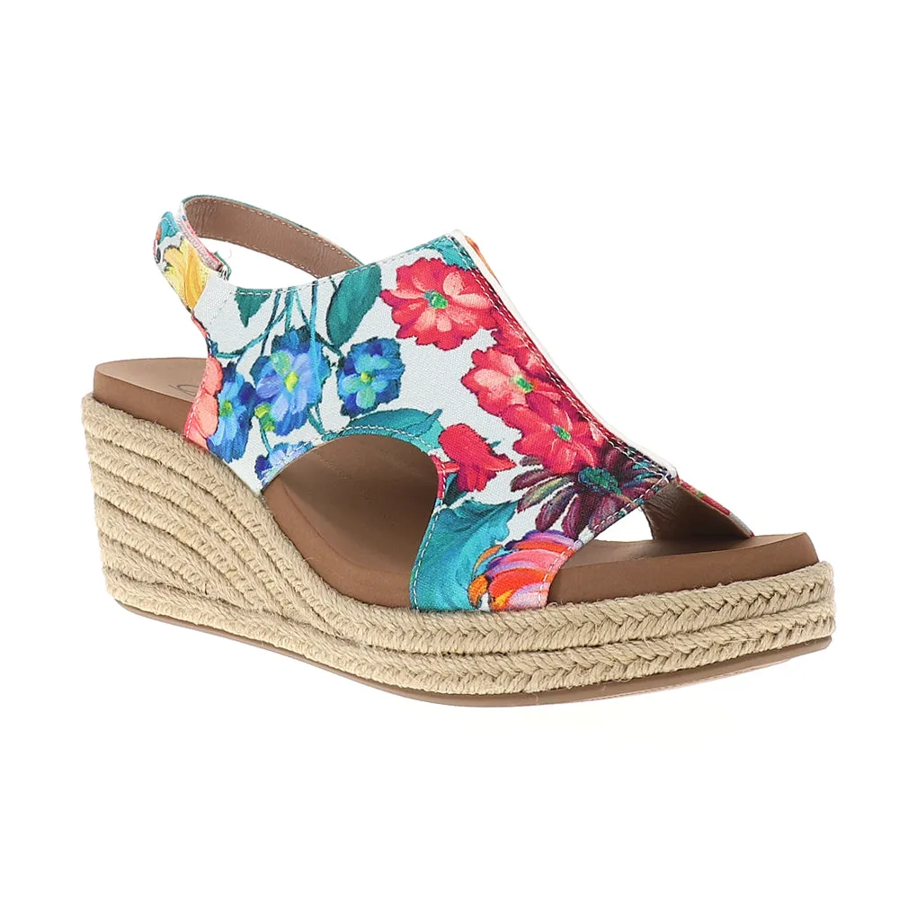 Carley Floral Espadrille Studded Slingback Wedge Sandals