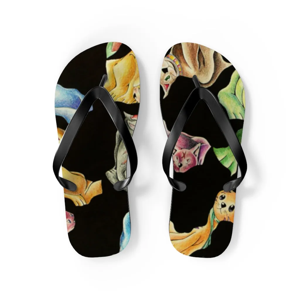 Cat Pattern Flip Flops