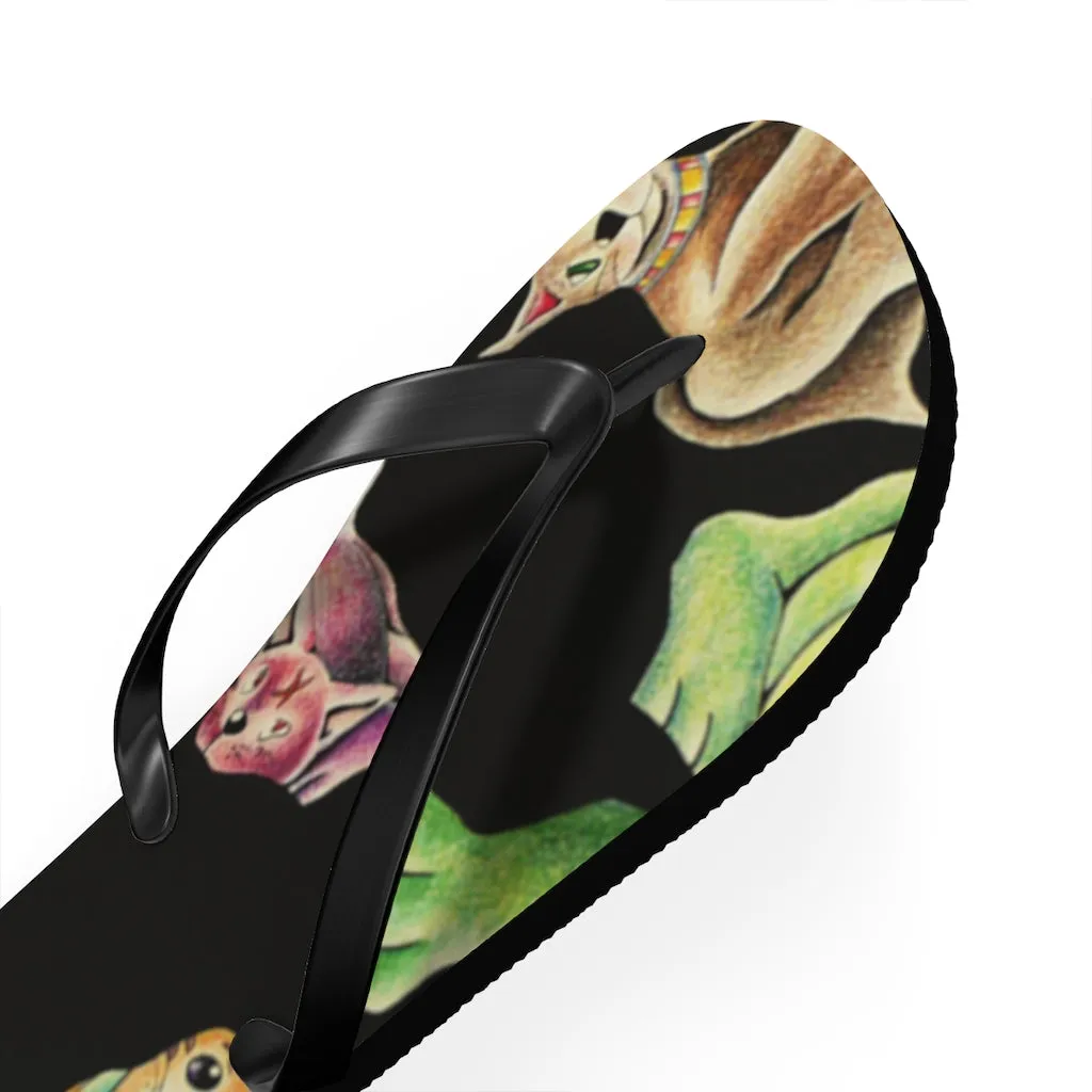 Cat Pattern Flip Flops