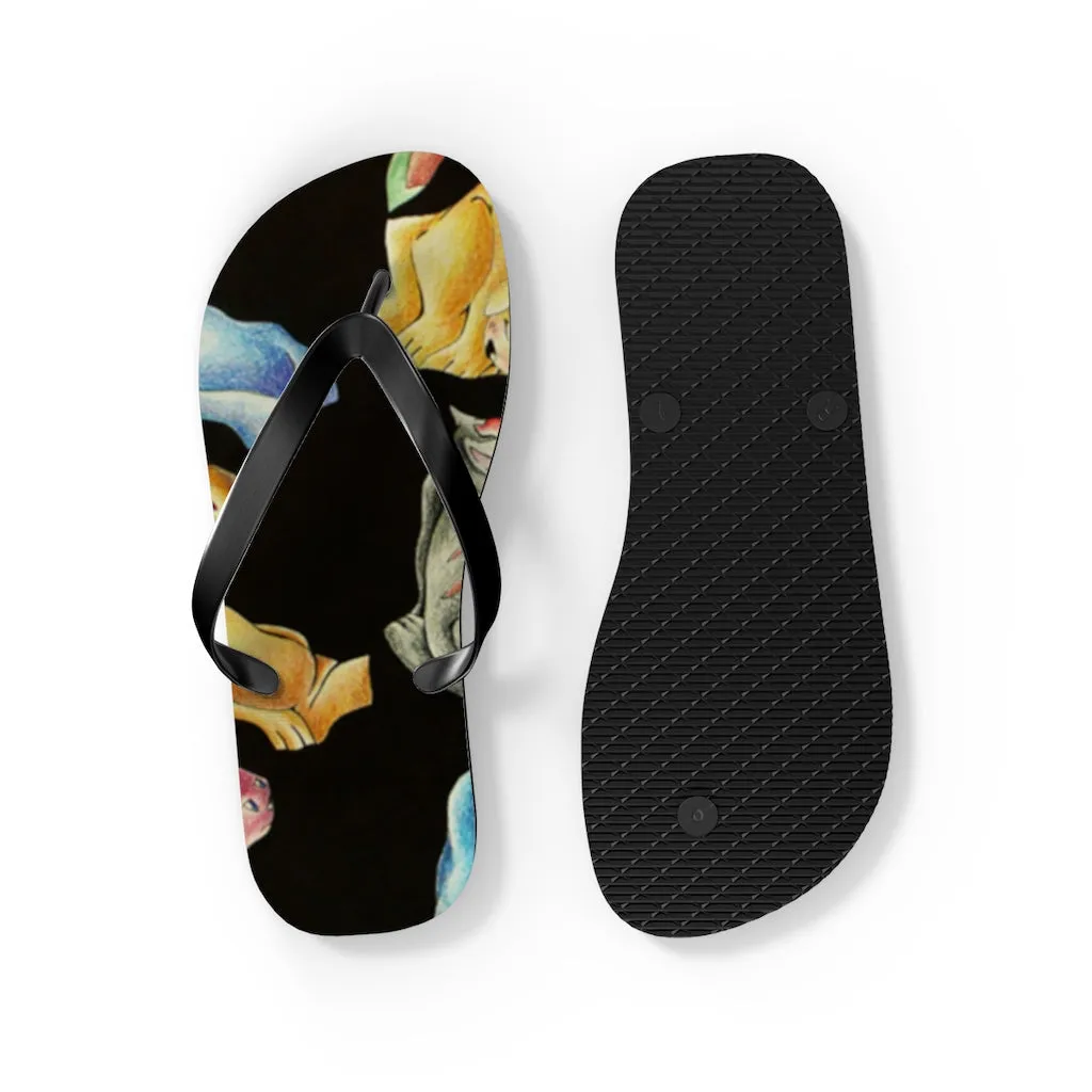 Cat Pattern Flip Flops