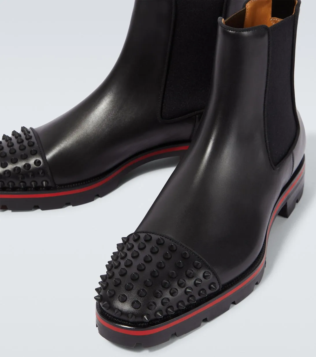 Christian Louboutin melon studded leather Chelsea boots, black