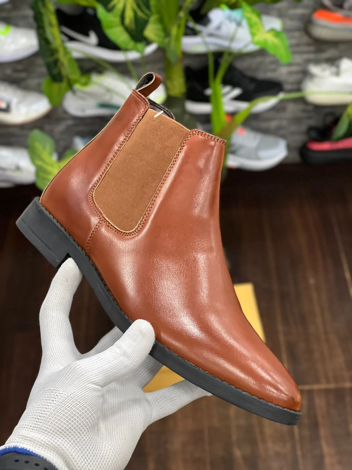 Classy Leather High Ankle-Length Chelsea Boots-JonasParamount