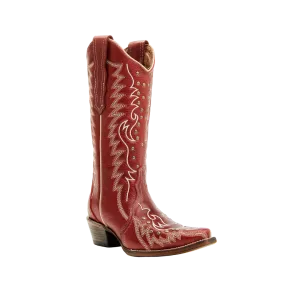 Corral Women's Western Circle G Embroidery Studs Red Boots