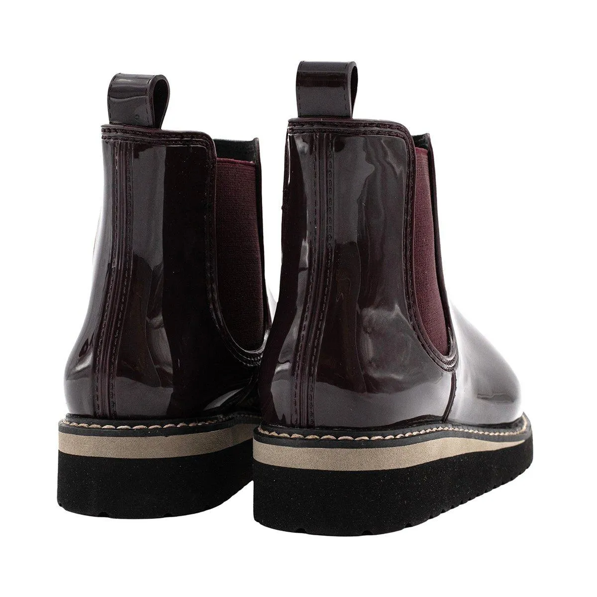 Cougar Firenze Gloss Ankle Boots Patent Leather Burgundy Colour For Women