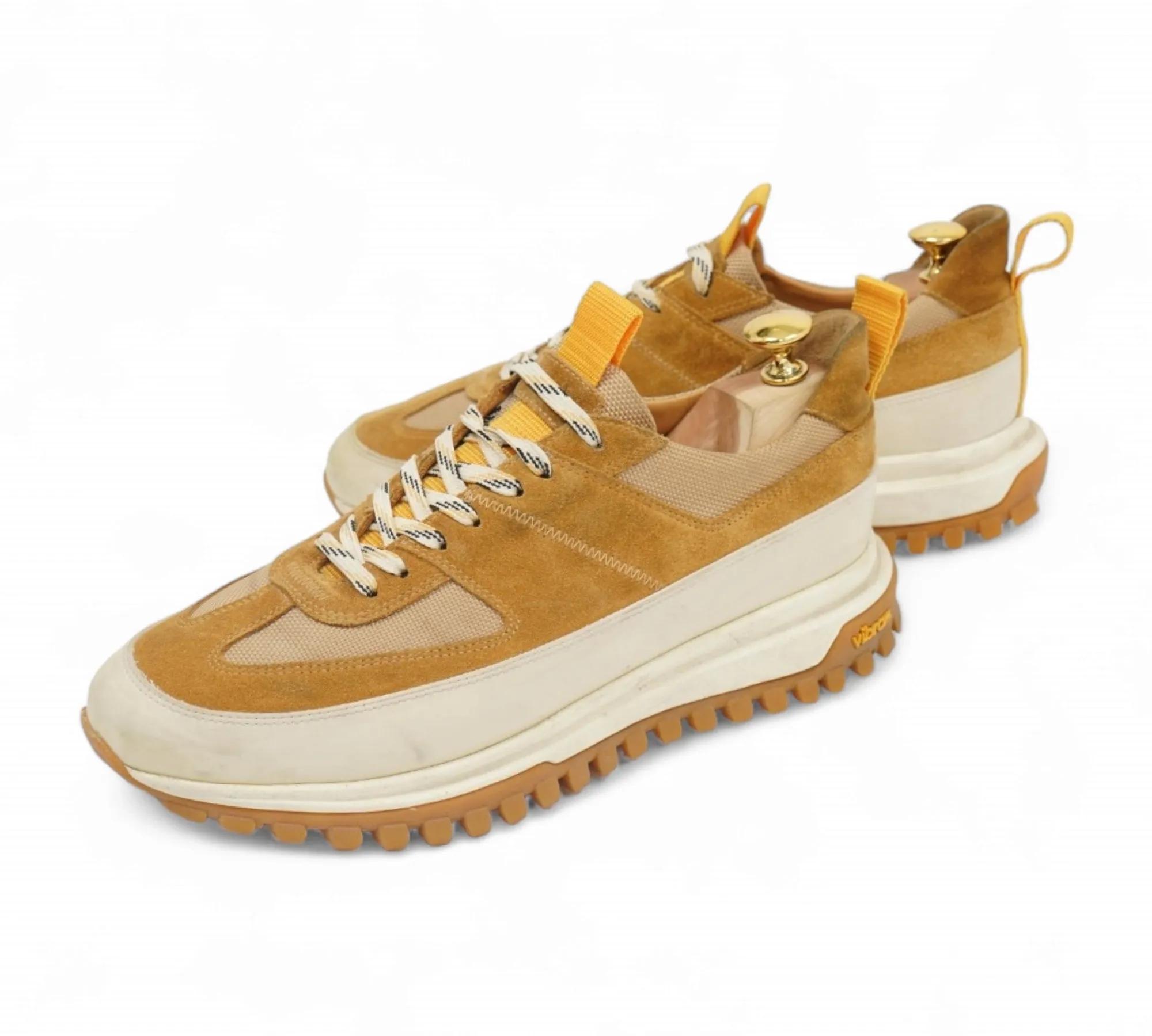 C.QP - Pale Yellow Suede Vertex Sneakers EU 41