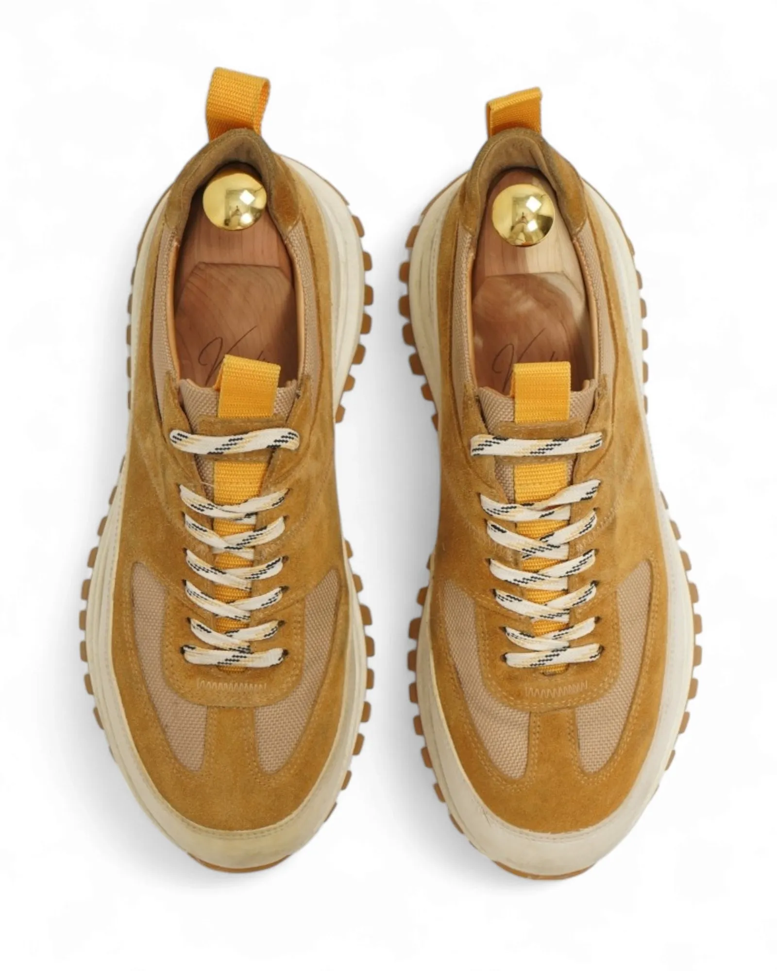 C.QP - Pale Yellow Suede Vertex Sneakers EU 41