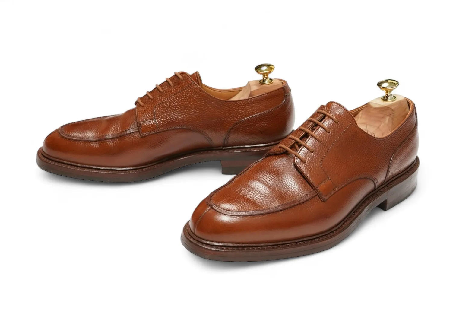 Crockett & Jones - Brown Durham Grained Split Toe Derbys UK 9/EU 43