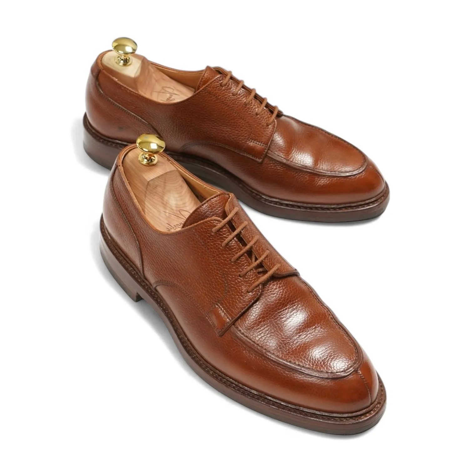 Crockett & Jones - Brown Durham Grained Split Toe Derbys UK 9/EU 43